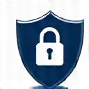 Icona astratta di uno scudo con un lucchetto, simbolo di sicurezza e protezione